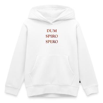 dum spiro spero, lateinische Zitate - Kinder Premium Organic Hoodie - Weiß - Vorne - AI Model Kid Female (0cm)