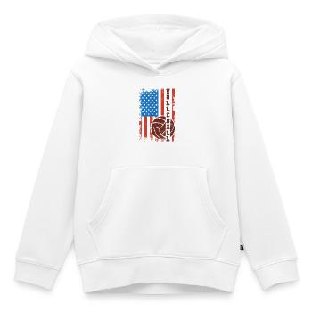 Patriotischer Volleyballspieler - Kinder Premium Organic Hoodie - Weiß - Vorne - AI Model Kid Female (0cm)