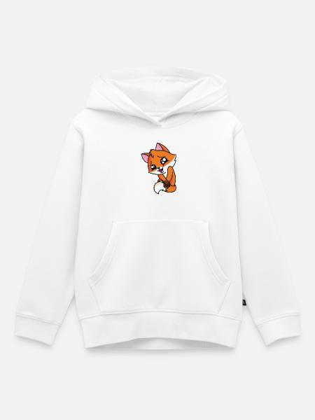 Glücklicher Fuchs - Kinder Premium Organic Hoodie - Weiß