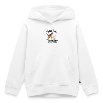 Body bébé meilleur papa première fête des pères - Sweat Premium à capuche enfant bio - blanc - Devant - AI Model Kid Female (0cm)