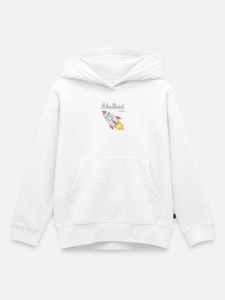 Schoolchild 2022 Rocket - Kids Premium Organic Hoodie - white