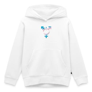 transgender flagge trans LBGTQ queer ON coming out - Kinder Premium Organic Hoodie - Weiß - Vorne - AI Model Kid Female (0cm)