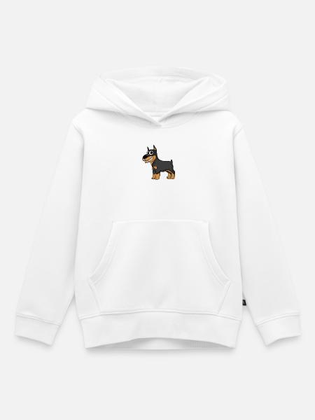 Dobermann Hund Hundebesitzer Geschenk - Kinder Premium Organic Hoodie - Weiß