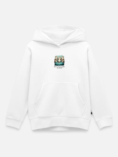 Friends who float together stay together - Kinder Premium Organic Hoodie - Weiß