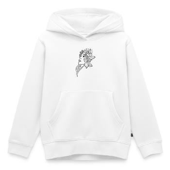 Die Dame und die Rose (schwarz) - Kinder Premium Organic Hoodie - Weiß - Vorne - AI Model Kid Female (0cm)