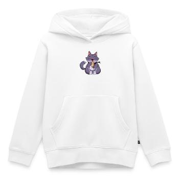 Gierige Lila Katze - Kinder Premium Organic Hoodie - Weiß - Vorne - AI Model Kid Female (0cm)