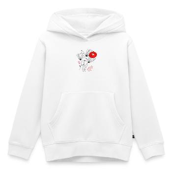 fleurs délicates en filigrane, Fleurs - Sweat Premium à capuche enfant bio - blanc - Devant - AI Model Kid Female (0cm)