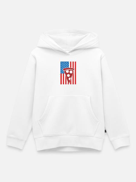 Pizza USA Flagge - Kinder Premium Organic Hoodie - Weiß