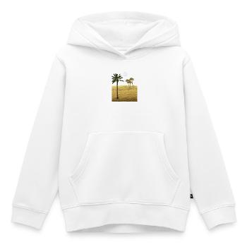 Palmier dans le désert | Structure de la toile - Sweat Premium à capuche enfant bio - blanc - Devant - AI Model Kid Female (0cm)