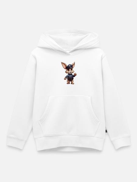 Häschen Polizei - Kinder Premium Organic Hoodie - Weiß