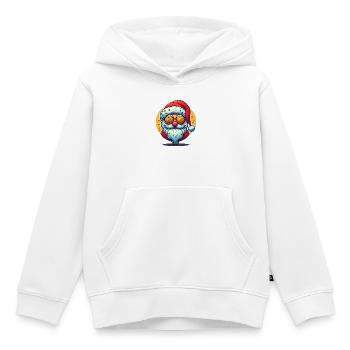 Crypto Claus - Sweat Premium à capuche enfant bio - blanc - Devant - AI Model Kid Female (0cm)