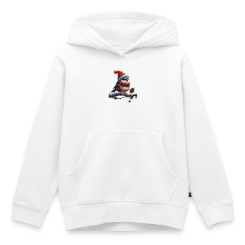 Oiseau de Noël doux, petit et sympathique - Sweat Premium à capuche enfant bio - blanc - Devant - AI Model Kid Female (0cm)