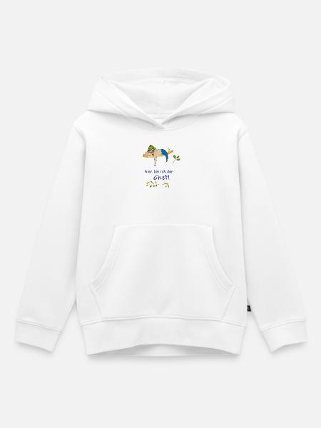 hier bin ich der Chef Faultier - Kinder Premium Organic Hoodie - Weiß