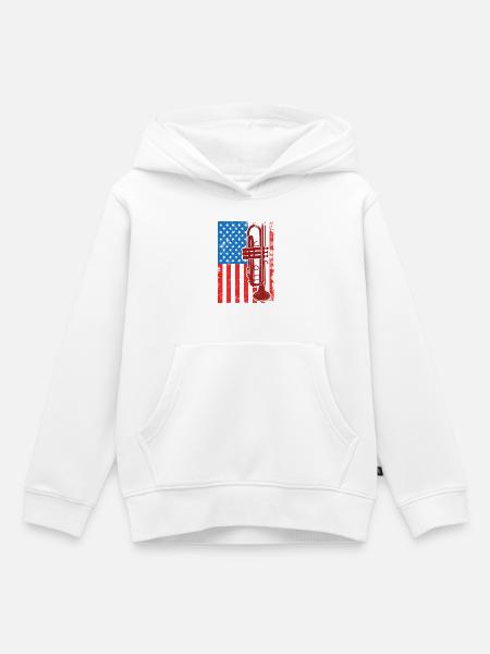 US Trompeter - Kinder Premium Organic Hoodie - Weiß