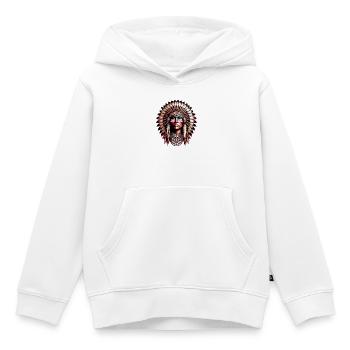 Amérindien Peau rouge d’Amérique - Sweat Premium à capuche enfant bio - blanc - Devant - AI Model Kid Female (0cm)