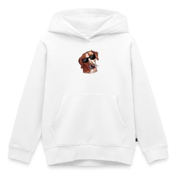 Funny Dog SAVEBRACKE Hunting Dog Sunglasses - Kids Premium Organic Hoodie - white - Front - AI Model Kid Female (0cm)