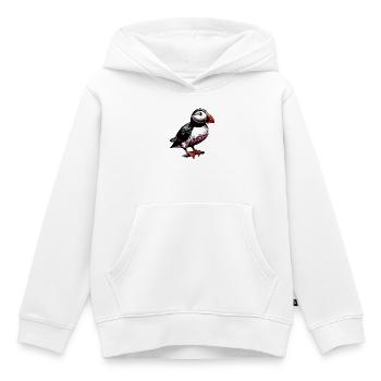 Macareux - Sweat Premium à capuche enfant bio - blanc - Devant - AI Model Kid Female (0cm)