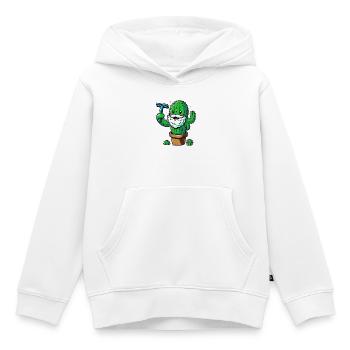Cactus rasiert sich den Bart - Kinder Premium Organic Hoodie - Weiß - Vorne - AI Model Kid Female (0cm)