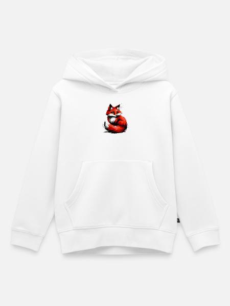 Fuchs - Kinder Premium Organic Hoodie - Weiß