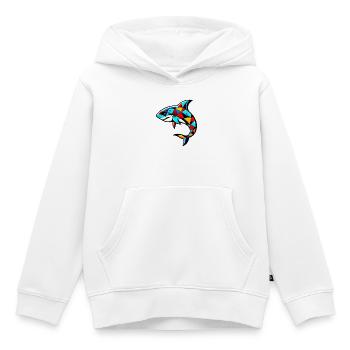 Harlekin-Hai - Kinder Premium Organic Hoodie - Weiß - Vorne - AI Model Kid Female (0cm)