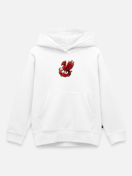 Roter Phönix - Kinder Premium Organic Hoodie - Weiß