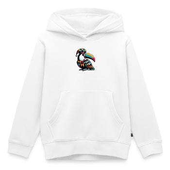 Harlekin Tukan - Kinder Premium Organic Hoodie - Weiß - Vorne - AI Model Kid Female (0cm)