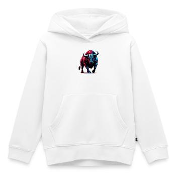 Bull - Kids Premium Organic Hoodie - white - Front - AI Model Kid Female (0cm)