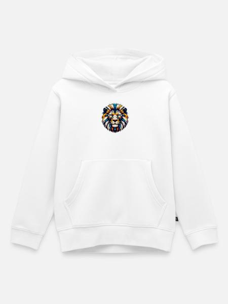 Löwe - Kinder Premium Organic Hoodie - Weiß