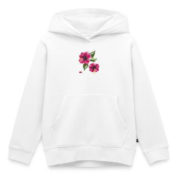 Hibiscus flowers - Kids Premium Organic Hoodie - white - Front - AI Model Kid Female (0cm)