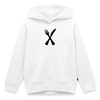 Besteck - Kinder Premium Organic Hoodie - Weiß - Vorne - AI Model Kid Female (0cm)