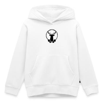 Kranz mit Hirsch - Kinder Premium Organic Hoodie - Weiß - Vorne - AI Model Kid Female (0cm)