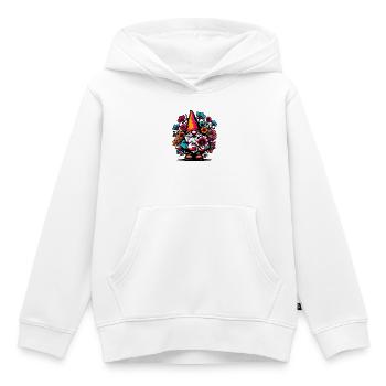 Zwerg mit Blumen - Kinder Premium Organic Hoodie - Weiß - Vorne - AI Model Kid Female (0cm)