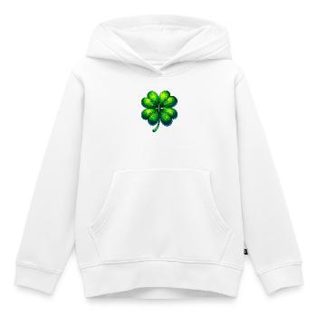Trèfle à quatre feuilles - Sweat Premium à capuche enfant bio - blanc - Devant - AI Model Kid Female (0cm)