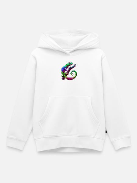 Gecko - Kinder Premium Organic Hoodie - Weiß