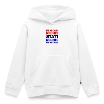 menschenrechte statt rechte menschen - Kinder Premium Organic Hoodie - Weiß - Vorne - AI Model Kid Female (0cm)