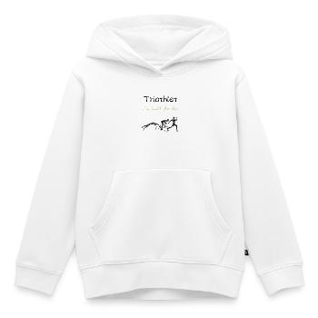 I Am Built For This – Triathlon Motivation Design - Kinder Premium Organic Hoodie - Weiß - Vorne - AI Model Kid Female (0cm)