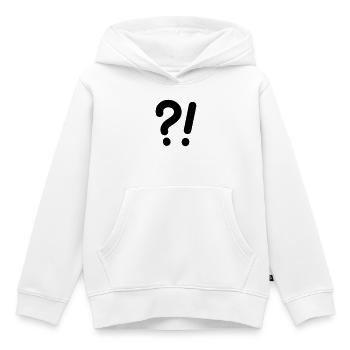 Points d’interrogation et points d’exclamation - Sweat Premium à capuche enfant bio - blanc - Devant - AI Model Kid Female (0cm)