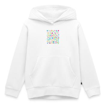 T-shirt à pois arc-en-ciel tachetés - Sweat Premium à capuche enfant bio - blanc - Devant - AI Model Kid Female (0cm)