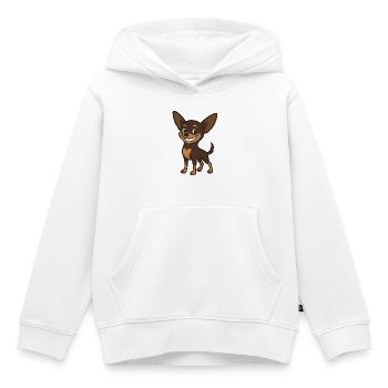 Grinsender Chihuahua Cartoon Hund - Kinder Premium Organic Hoodie - Weiß - Vorne - AI Model Kid Female (0cm)