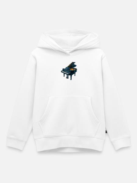 Blauer Konzertflügel - Kinder Premium Organic Hoodie - Weiß