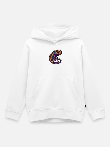 Chameleon Halloween Zombie - Kinder Premium Organic Hoodie - Weiß
