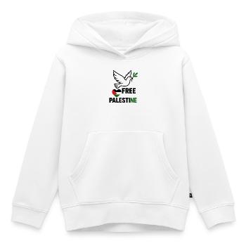 Free Palestine Dove - Kinder Premium Organic Hoodie - Weiß - Vorne - AI Model Kid Female (0cm)