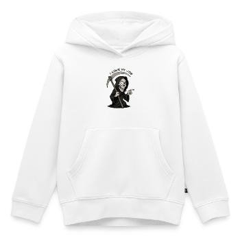 Grim Reaper Cartoon: Mischievous Grim Reaper - Kids Premium Organic Hoodie - white - Front - AI Model Kid Female (0cm)