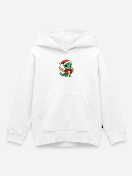 Drache Weihnachten - Kinder Premium Organic Hoodie - Weiß