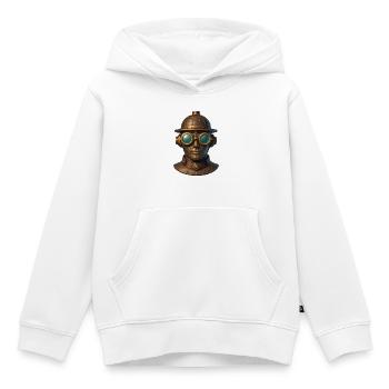 STEAM EXPLORER - steam punk'n'roll - Kids Premium Organic Hoodie - white - Front - AI Model Kid Female (0cm)