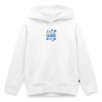 Promenade du chien Motif - Sweat Premium à capuche enfant bio - blanc - Devant - AI Model Kid Female (0cm)