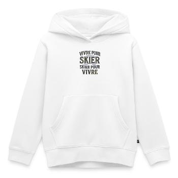Live to Ski, Ski to Live - Kids Premium Organic Hoodie - white - Front - AI Model Kid Female (0cm)