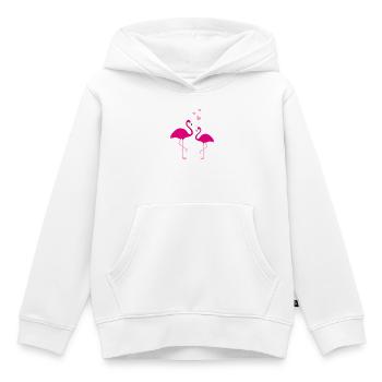 Flamingos Liebe Duo - Kinder Premium Organic Hoodie - Weiß - Vorne - AI Model Kid Female (0cm)