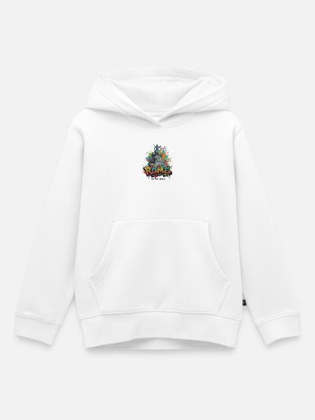 Römische Graffiti-Skulptur Splash - Kinder Premium Organic Hoodie - Weiß