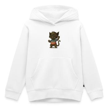 Katzen DJ im Americana-Look - Kinder Premium Organic Hoodie - Weiß - Vorne - AI Model Kid Female (0cm)